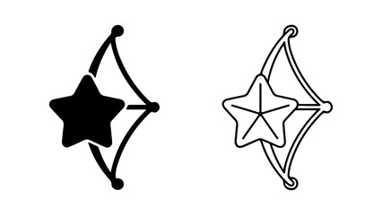 Star and bow icon with transparent background