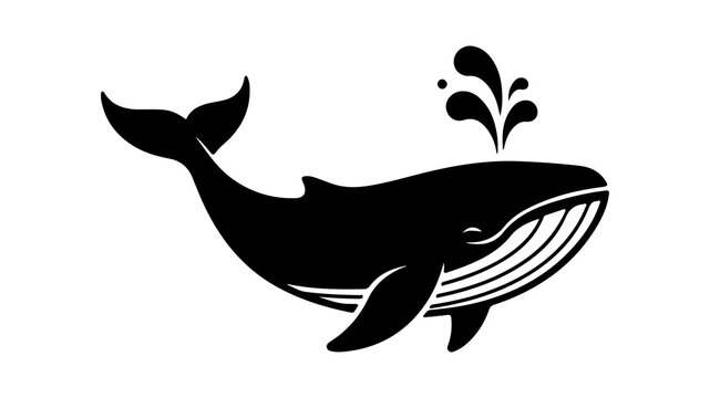 Whale breaching with transparent background