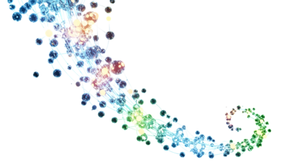 3d icon of colorful network connection structure isolated on transparent background, representing data flow and connectivity
