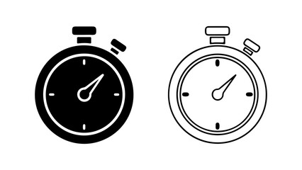 Stopwatch icon set with transparent background