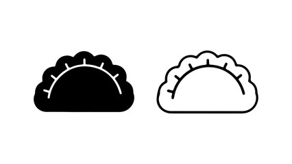 Dumpling icon set with transparent background