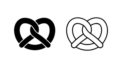 Pretzel outline and fill with transparent background © Adobe