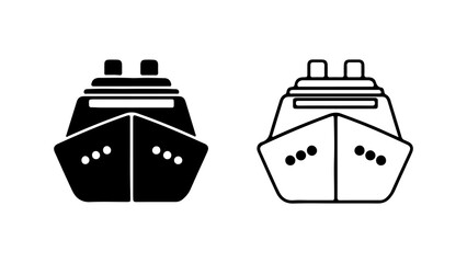 Cruise ship icon set with transparent background