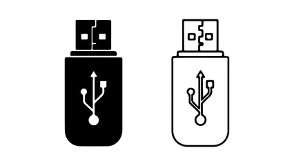 Usb flash drive icon with transparent background