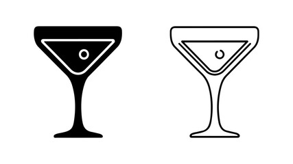 Martini glass with olive with transparent background