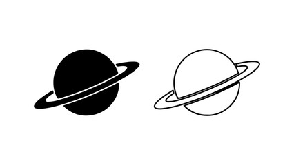 Planet saturn icon with transparent background