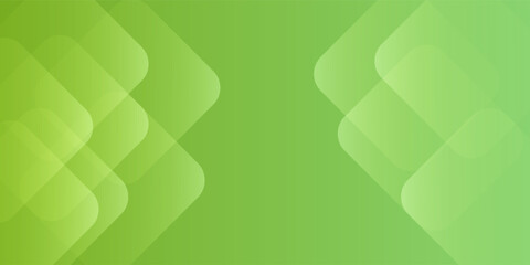 Abstract Green Geometric Background with Overlapping Transparent Shapes