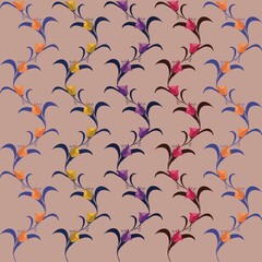 se. Flora on pink base background