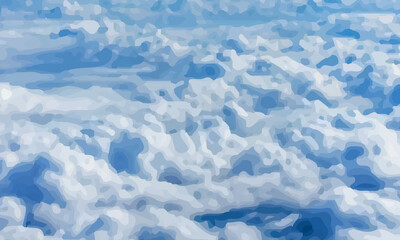 Obraz premium Background with clouds on blue sky. Vector background