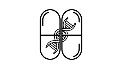 dna double helix capsule illustration vector