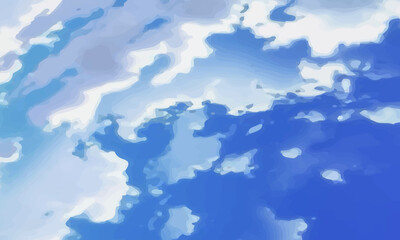 Sky Blue Background,Vector Clear Sky Cloud.Sunny day with sunlight morning in Winter,and Horizon Nature Landscape daylight in afternoon Summer,Spring,illustration Banner weather season