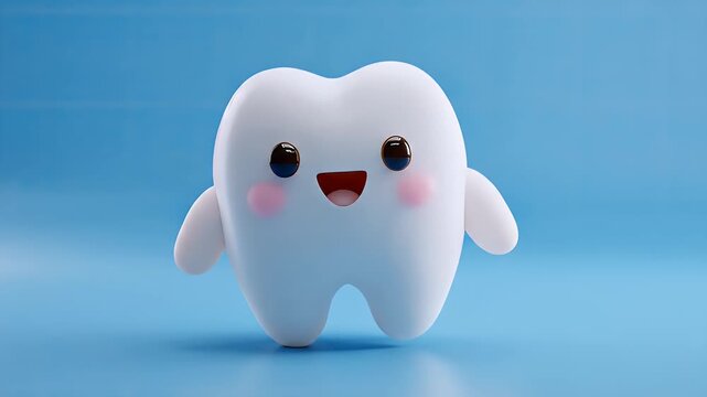 Cute Cartoon Tooth Image for Childrens Health.