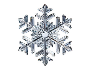 Crystal-clear macro of a perfect six-pointed snowflake against a black backdrop