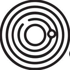 Abstract concentric circles illustration isolated on white background, representing target, radar, or sonar technology and their applications