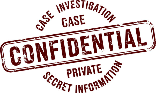 Confidential red ink rubber stamp sign symbol grunge effect vector illustration design confidential case investigation tampon classified private secret information	
