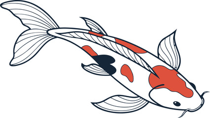 Koi fish carp drawing japanese oriental asia animal aquatic pet vector illustration art design graphic vector illustration