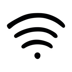 Hand drawn free wifi spot zone sign Public wi-fi area sign Wireless internet clipart in doodle style Single element for print, web, design, decor 3G, 4G, 5G, 6G, IoT