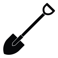 flat vector icon of garden spade with handle  cle