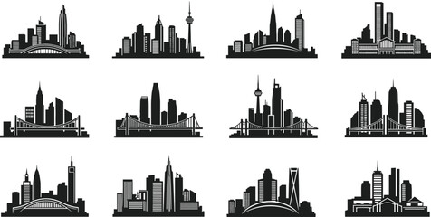city skyline silhouette, urban buildings, modern architecture, downtown cityscape, bridge skyline, skyscraper view, metropolitan skyline, city design, urban landscape, modern city