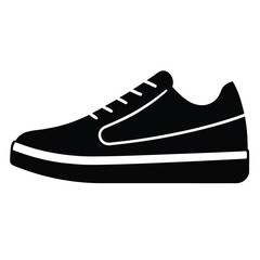 flat vector icon of sneakers  minimal streetwear