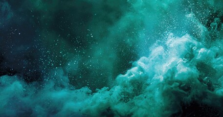 Abstract teal smoke and mist