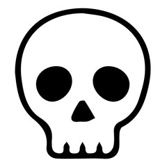 Simple Skull Icon Vector. Danger, Poison, or Mortality Symbol.