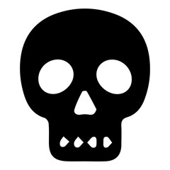 Simple Black Skull Icon. Danger, Poison, and Warning Symbol Vector Graphic.