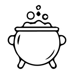Simple Cauldron Doodle Icon for Magic and Halloween