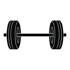 flat vector illustration of a barbell with weight