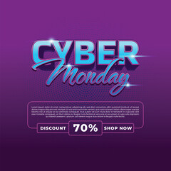Vibrant Cyber Monday Sale Promotion with 70 Discount