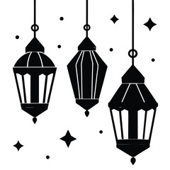 golden lanterns floating in the sky for diwali  v