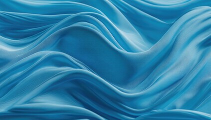 Obraz premium Blue silk-like fabric folds