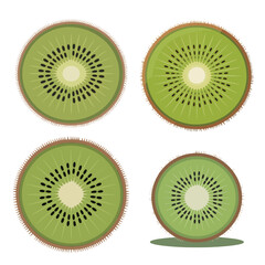 Four fresh sliced kiwi fruits juicy green healthy sweet tropical food photography