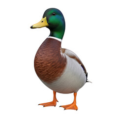 Duck standing on transparent background