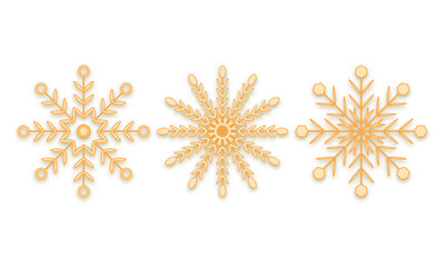  Realistic  snowflakes for winter holiday design.