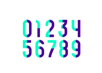 Bright numbers, numerals set made in game style