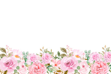Watercolor flowers background vector for design.