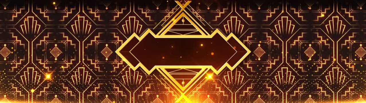 Golden Art Deco Wedding, Frame Great Gatsby Style