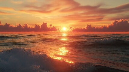 sunset, sea, water, beach, sky, ocean, sun, landscape, sunrise, cloud, nature, dusk, coast, clouds, wave, 