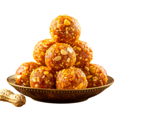 Artistic Festive Peanut Chikki Candy Composition