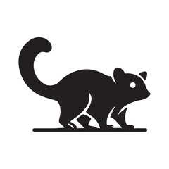 Silhouette of a sugar glider in profile showing its characteristic gliding membrane and long tail vector