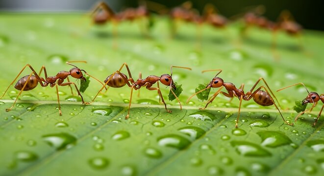 Ants on a Leaf - A Macro View of Teamwork and Nature.