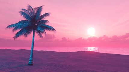 Ultra-realistic 4K photo of the endless black desert scene set against the pink sea of Miami, 