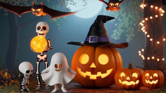 halloween witch with pumpkin
