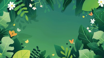 Versatile Composition with Green Background Ideas: Explore Fresh Palettes of Emerald, Sage, and Mint, Pairing with Florals, Botanicals, Minimalist Shapes, or Textured Elements. These Designs Suit Bran