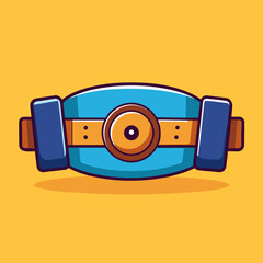 Cartoon style futuristic utility belt with glowing center