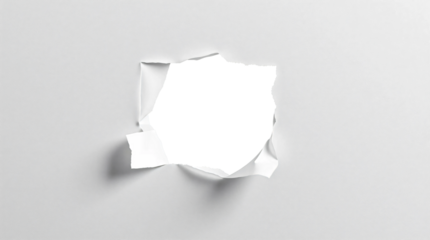Ripped transparent hole in grey paper