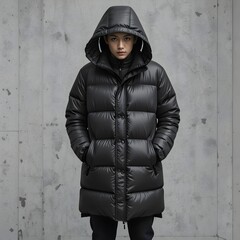 puffer jacket, down jacket, padded coat, winter clothes, AI Generative