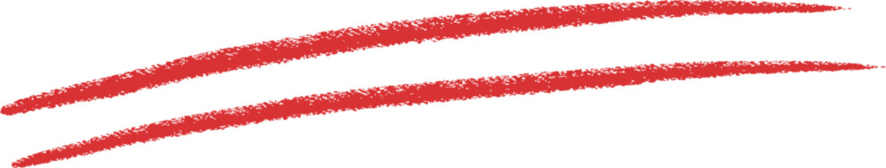 クレヨンタッチの赤い手書きの2本線　Adobe Illustrator Artwork