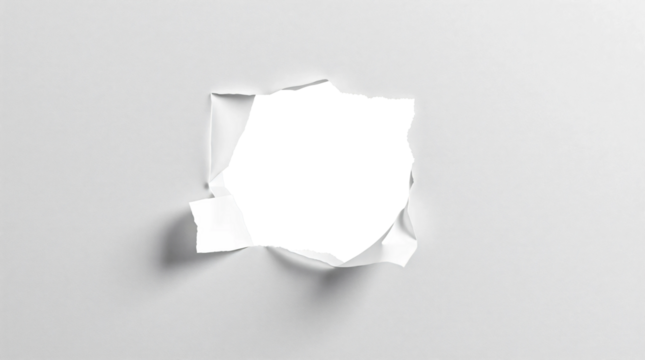 Ripped transparent hole in grey paper - Powered by Adobe